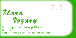 klara vozary business card